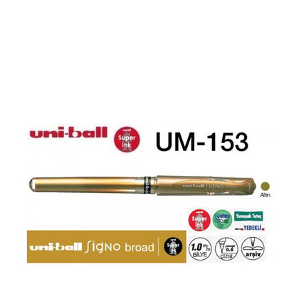 Ручка для приглашения Uniball Signo BROAD 1,0 мм золотого цвета — упаковка из 12 шт.