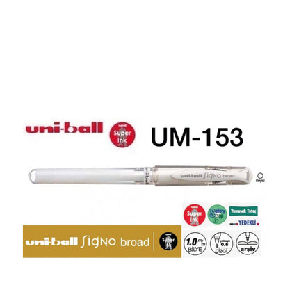 Uniball Signo BROAD 1.0 MM Beyaz Renk Davetiye Kalemi - 12 Adetlik Paket