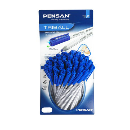 Шариковая ручка Pensan Tribal, синяя, 1,00 мм, 60 шт.