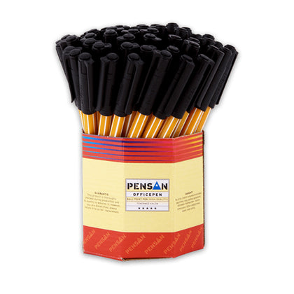 Ручка шариковая Pensan 1010 1 мм (ЧЕРНАЯ) — упаковка из 60 шт.