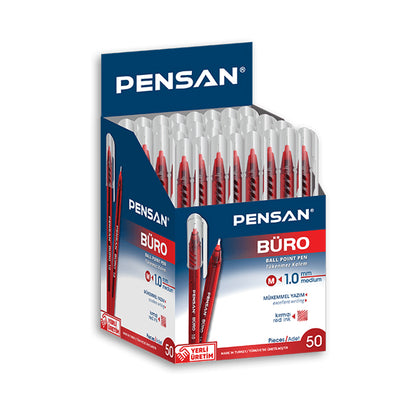 Шариковая ручка Pensan Red Buro 100 мм – упаковка из 50 штук