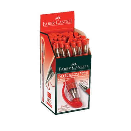 Шариковая ручка Faber Castell Red 1425 с игольчатым наконечником — упаковка из 50 штук