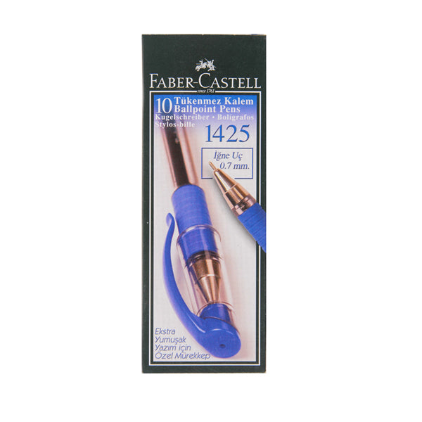Faber Castell Mavi Tükenmez Kalem 1425 Iğne Uç - 10 Adetlik Paket