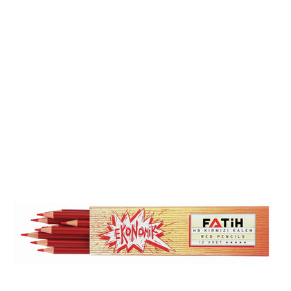 Fatih Kırmızı Kopya Kalemi - 12 Adetlik Paket