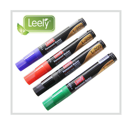 Перманентный маркер Leely — долотовидный наконечник — черный — 1 шт.