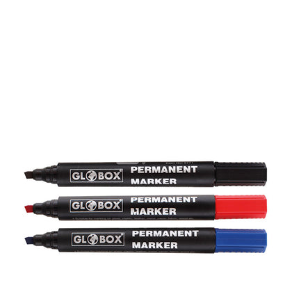 Перманентный маркер Globox — долотовидный наконечник — упаковка из 12 шт.