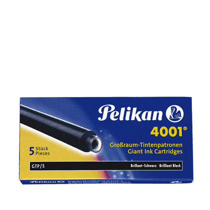 Картридж для ручек Pelikan 4001 Giant Royal Black — 5 шт.