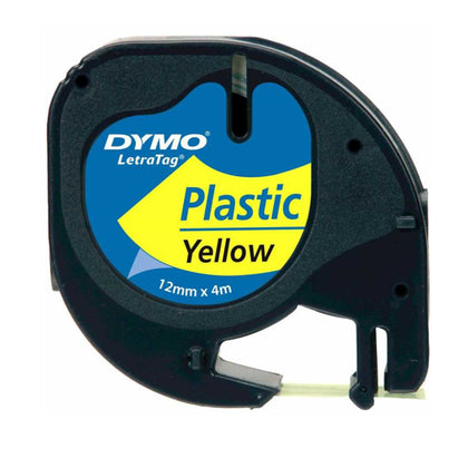 DYMO S0721620 Желтая пластиковая лента LetraTag (12ммx4м)