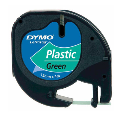 DYMO S0721640 Yeşil LetraTag Plastik Şerit (12mmx4mt)