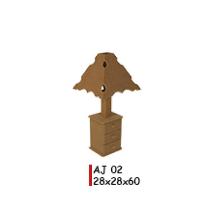 Деревянный абажур 28X28X60CM - AJ02