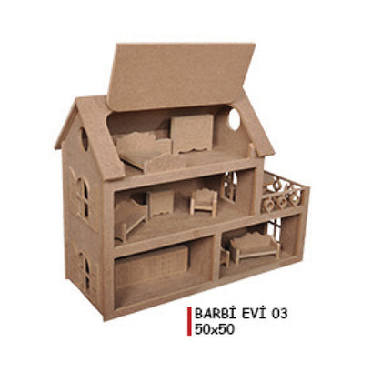 Деревянный домик Барби 50X50CM - BRB03