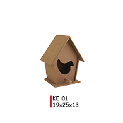 Деревянный домик для птиц 19X25X13CM - KE01