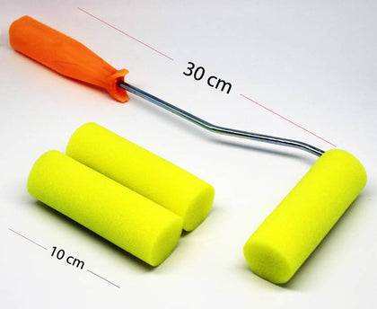 Набор роликовых ручек с металлической ручкой насыщенно-жёлтого цвета — 10 см